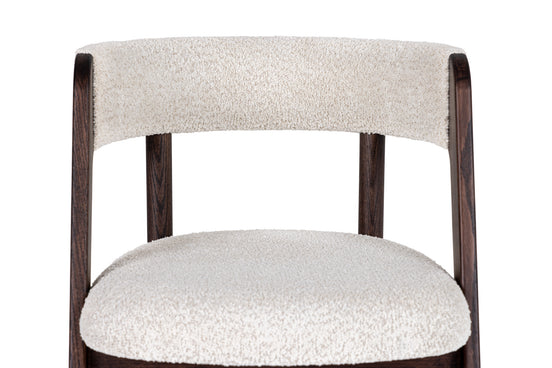 Vegas - Modern Cream Fabric + Walnut Oak Dining Chair (Set of 2)