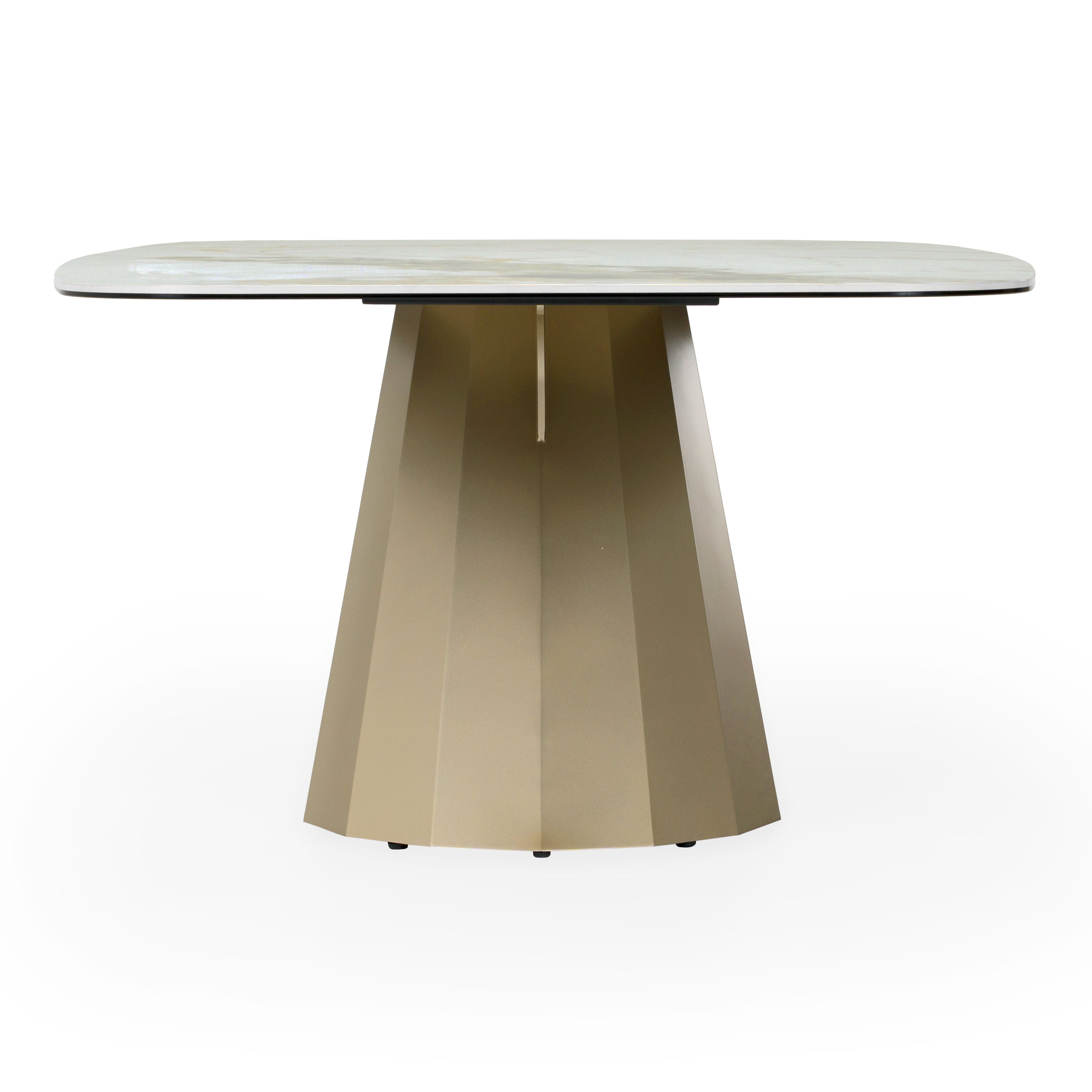 Vela - Modern Ceramic + Brass Dining Table - image 3