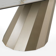 Vela - Modern Ceramic + Brass Dining Table - image 4
