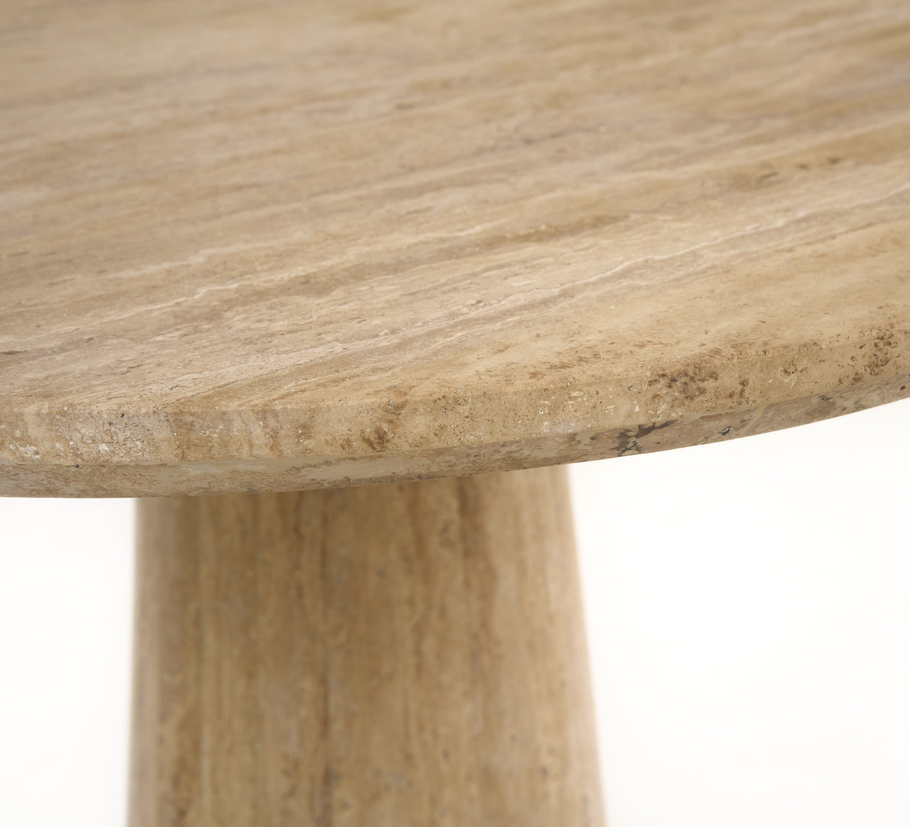 Velma - Modern Travertine Marble Round Dinette Table - image 2