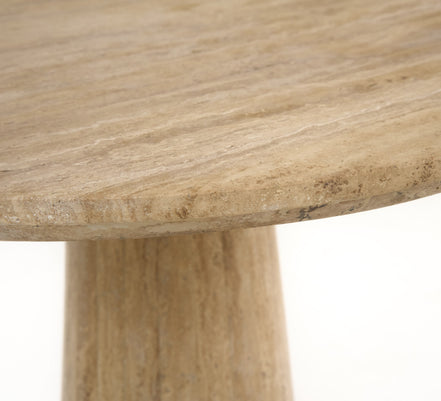 Velma - Modern Travertine Marble Round Dinette Table - image 2