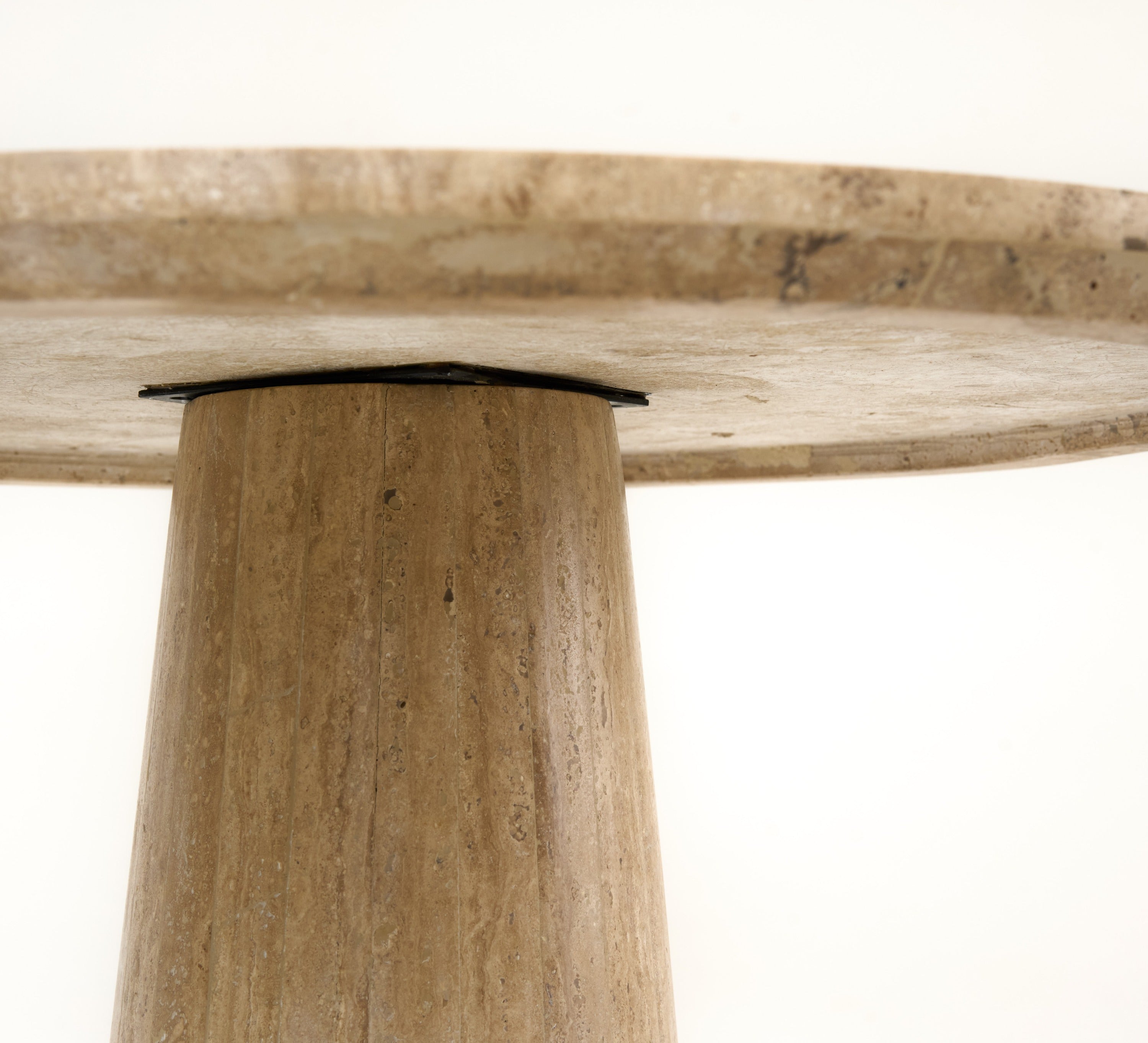 Velma - Modern Travertine Marble Round Dinette Table - image 3