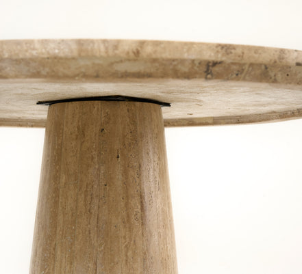 Velma - Modern Travertine Marble Round Dinette Table - image 3