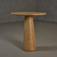 Velma - Modern Travertine Marble Round Dinette Table