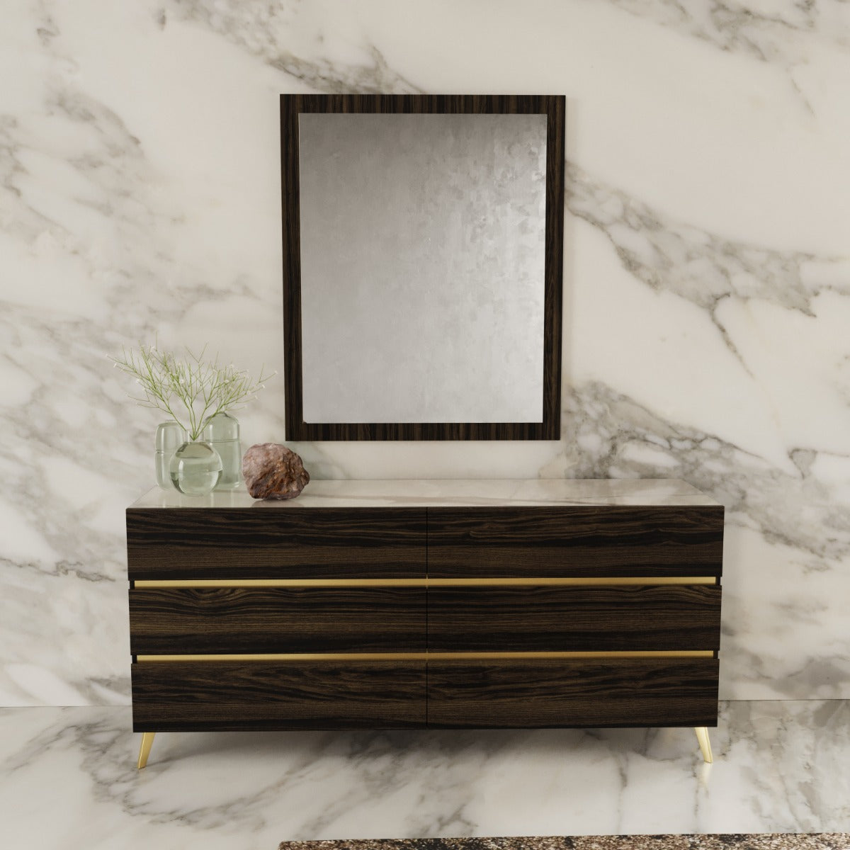 Velondra - Modern Eucalypto + Marble Dresser - image 2