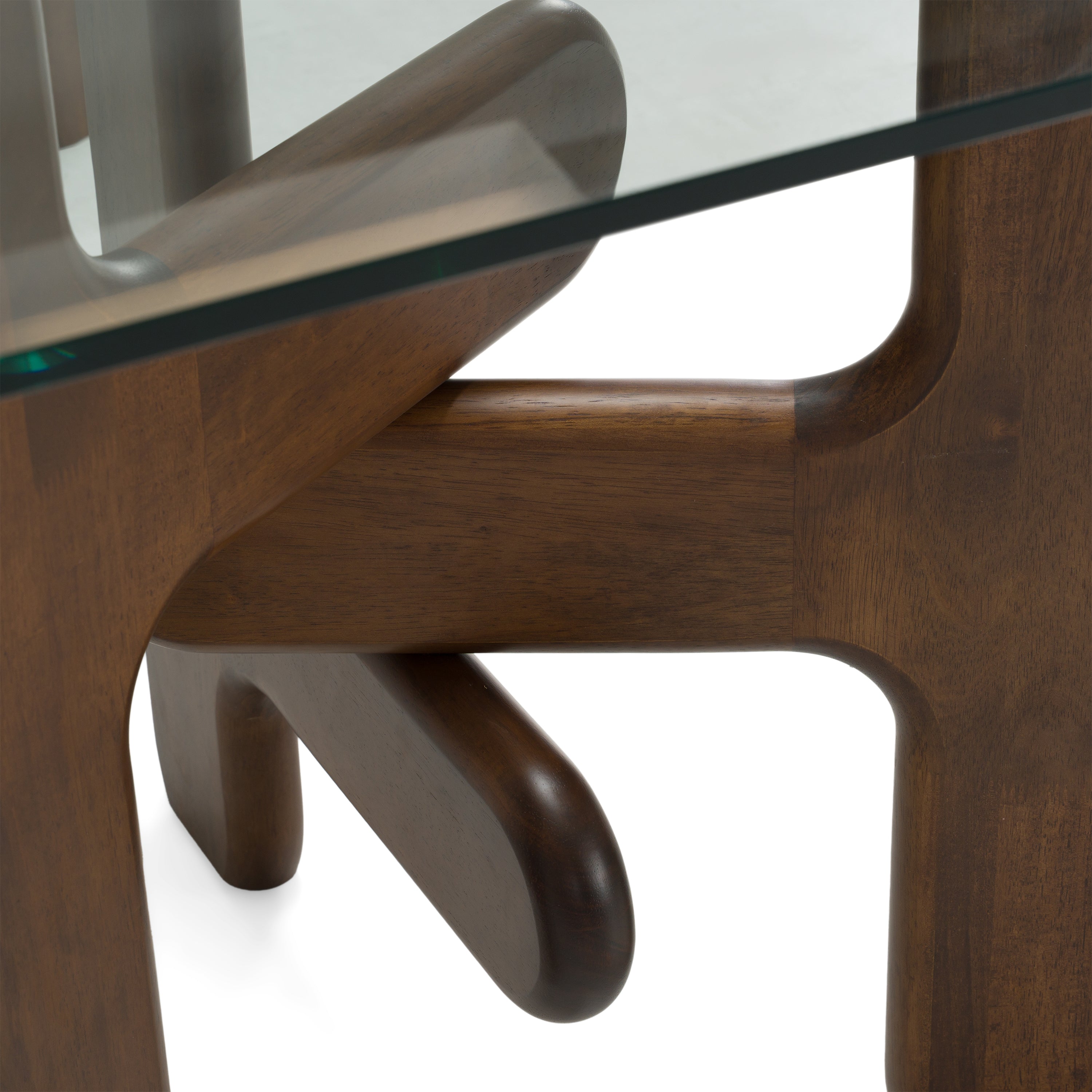 Velshi - Modern Glass + Walnut Rectangular Dining Table - image 3