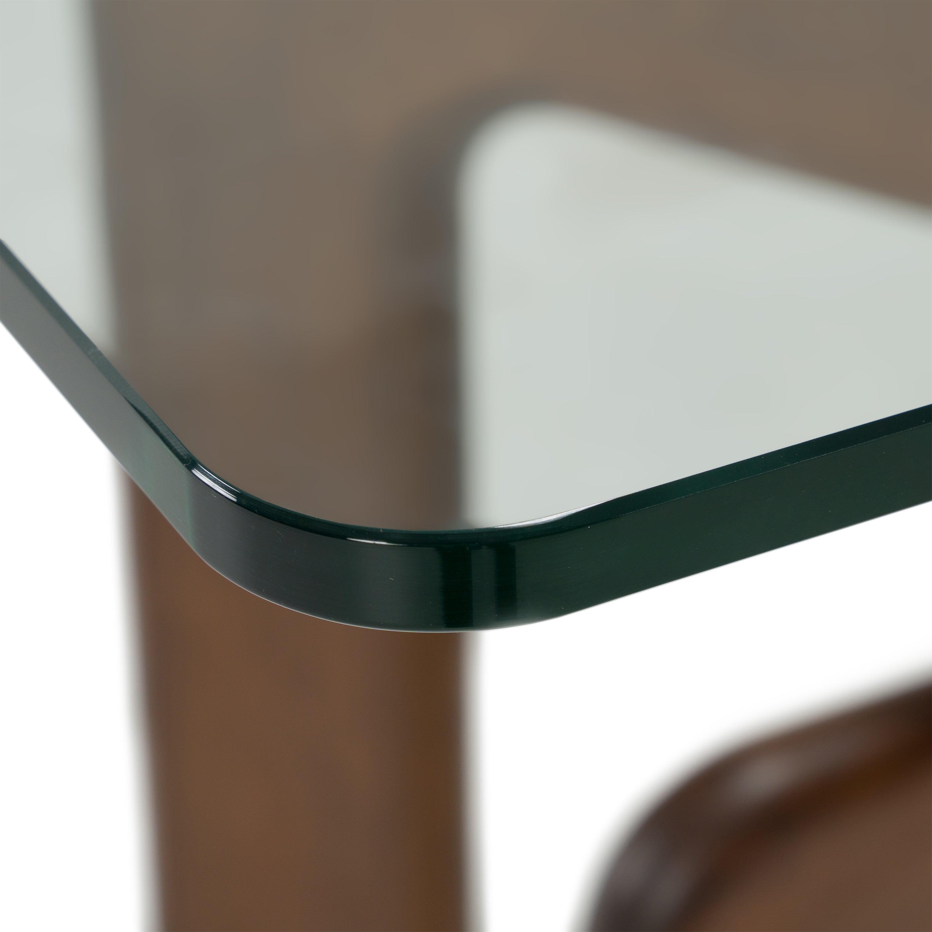Velshi - Modern Glass + Walnut Rectangular Dining Table - image 4