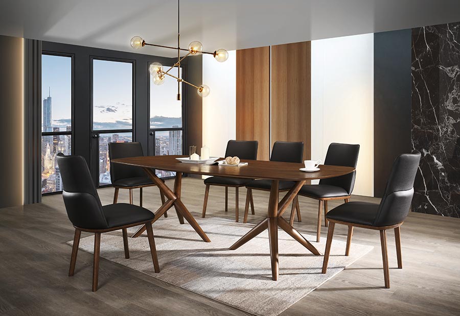 Utah - Modern Walnut Rectangular Dining Table - image 2