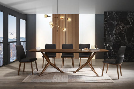 Utah - Modern Walnut and Brown Eco-Leather Dining Chair- Set of 2 - image 2
