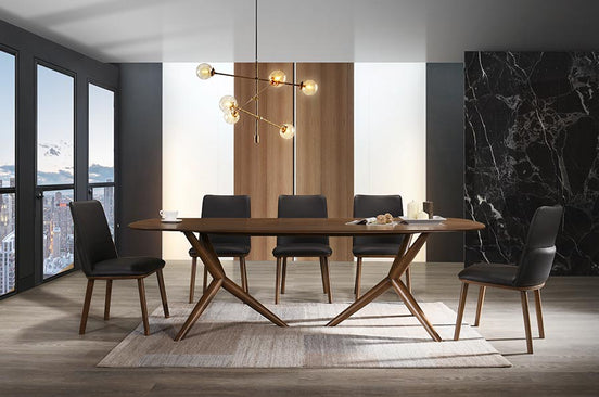 Utah - Modern Walnut and Brown Eco-Leather Dining Chair- Set of 2 - image 2