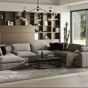 Vicki - Modern Grey Fabric Ottoman
