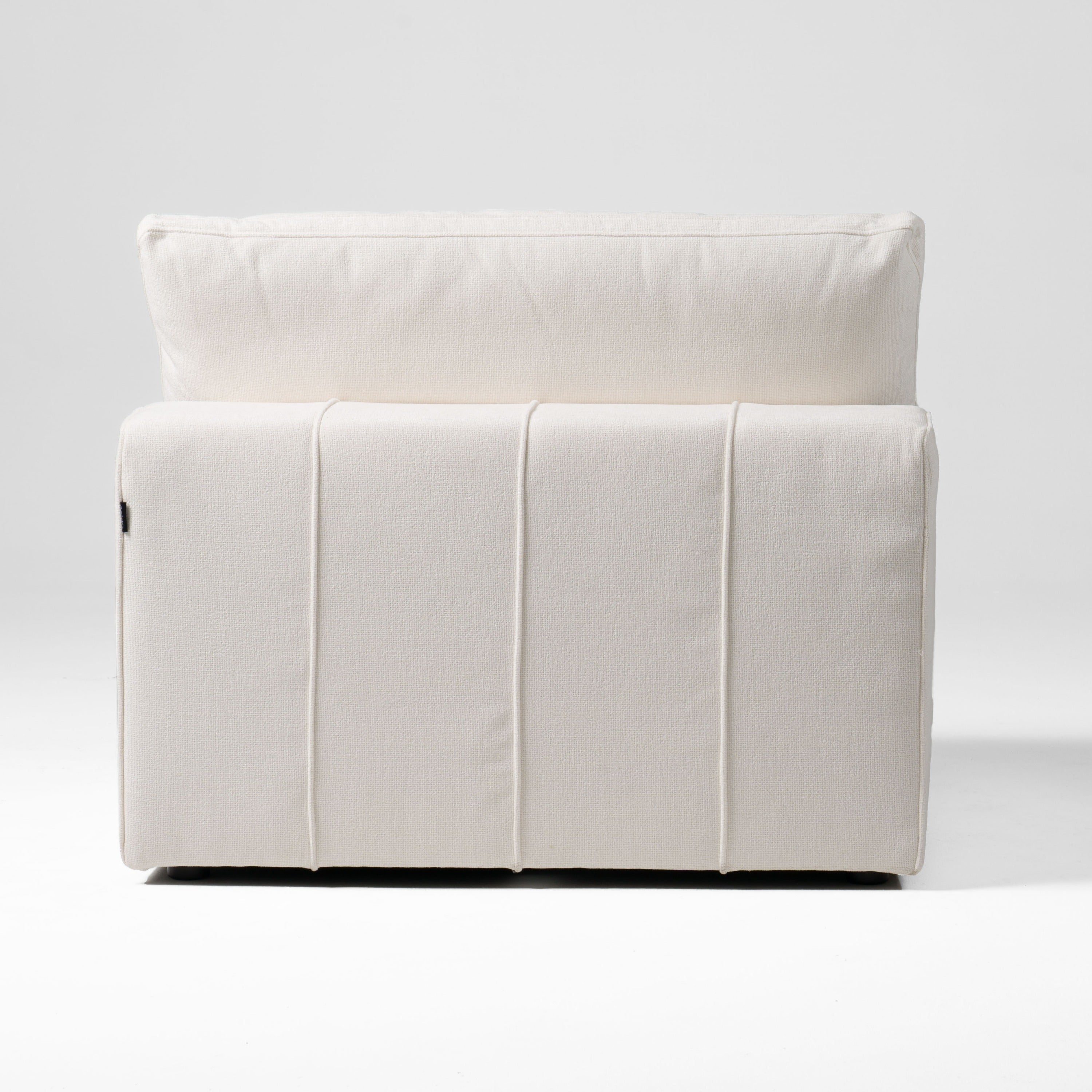 Vicki - Modern Off-White Fabric Modular Armless Seat