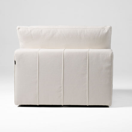 Vicki - Modern Off-White Fabric Modular Armless Seat
