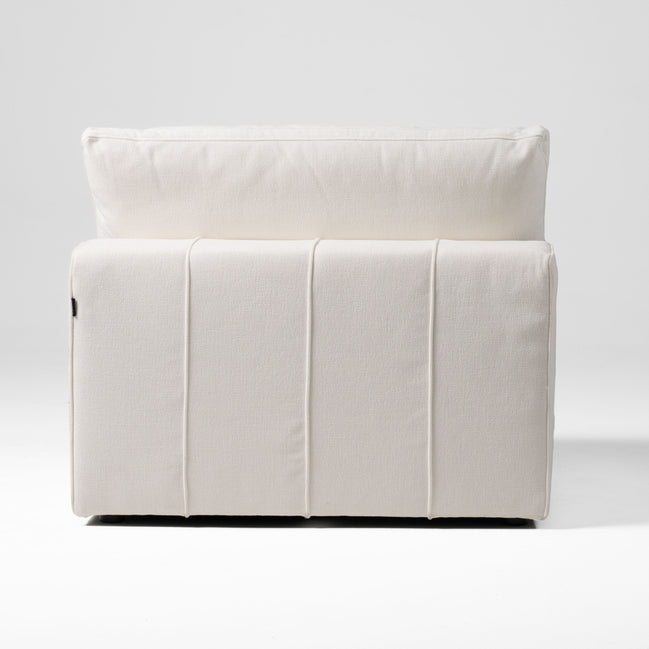 Vicki - Modern Off-White Fabric Modular Armless Seat