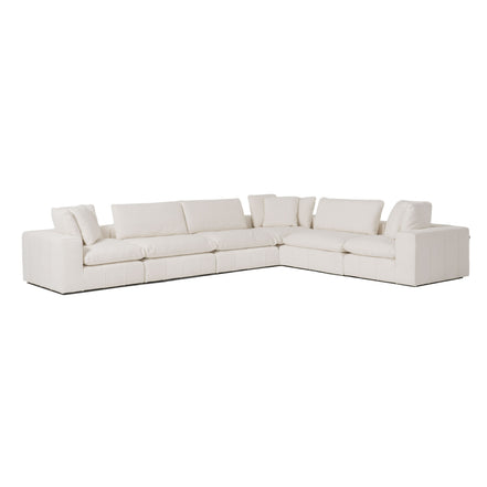 Vicki - Modern Off-White Fabric Modular Armless Seat - image 3