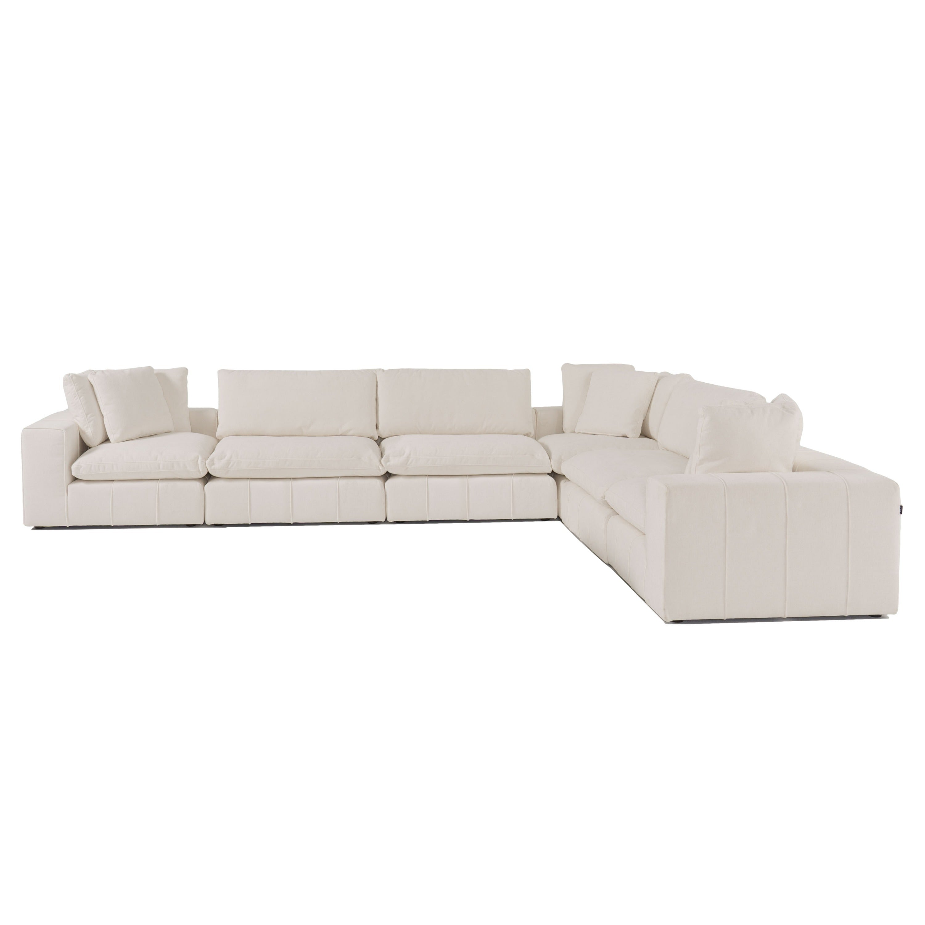 Vicki - Modern Off-White Fabric Modular Armless Seat - image 4