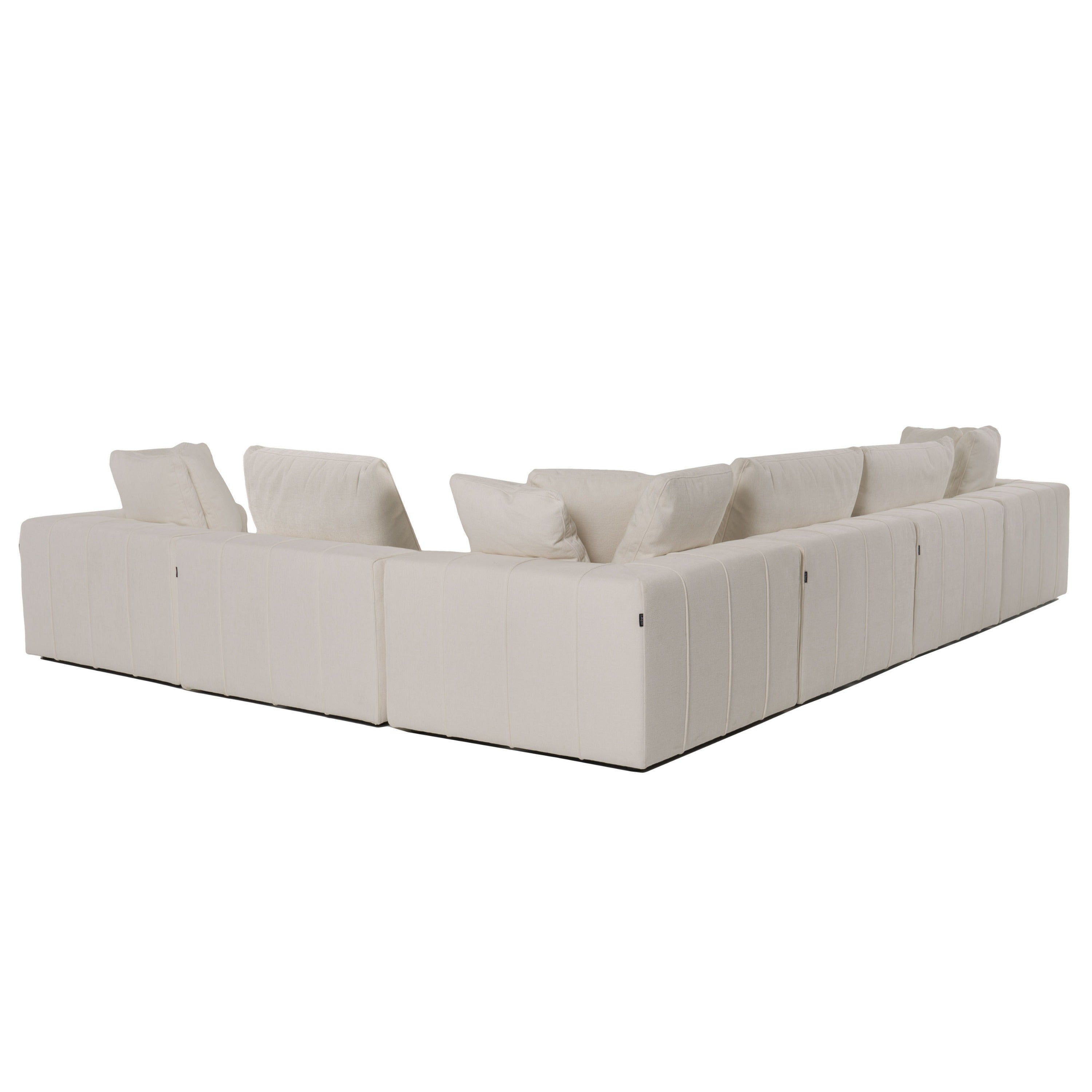 Vicki - Modern Off-White Fabric Modular Armless Seat - image 5