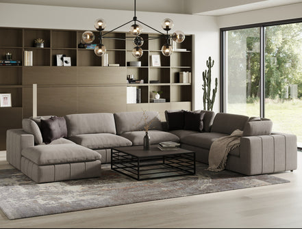 Vicki - Modern Grey Fabric Modular Sectional Sofa-7-Piece Sectional - image 3