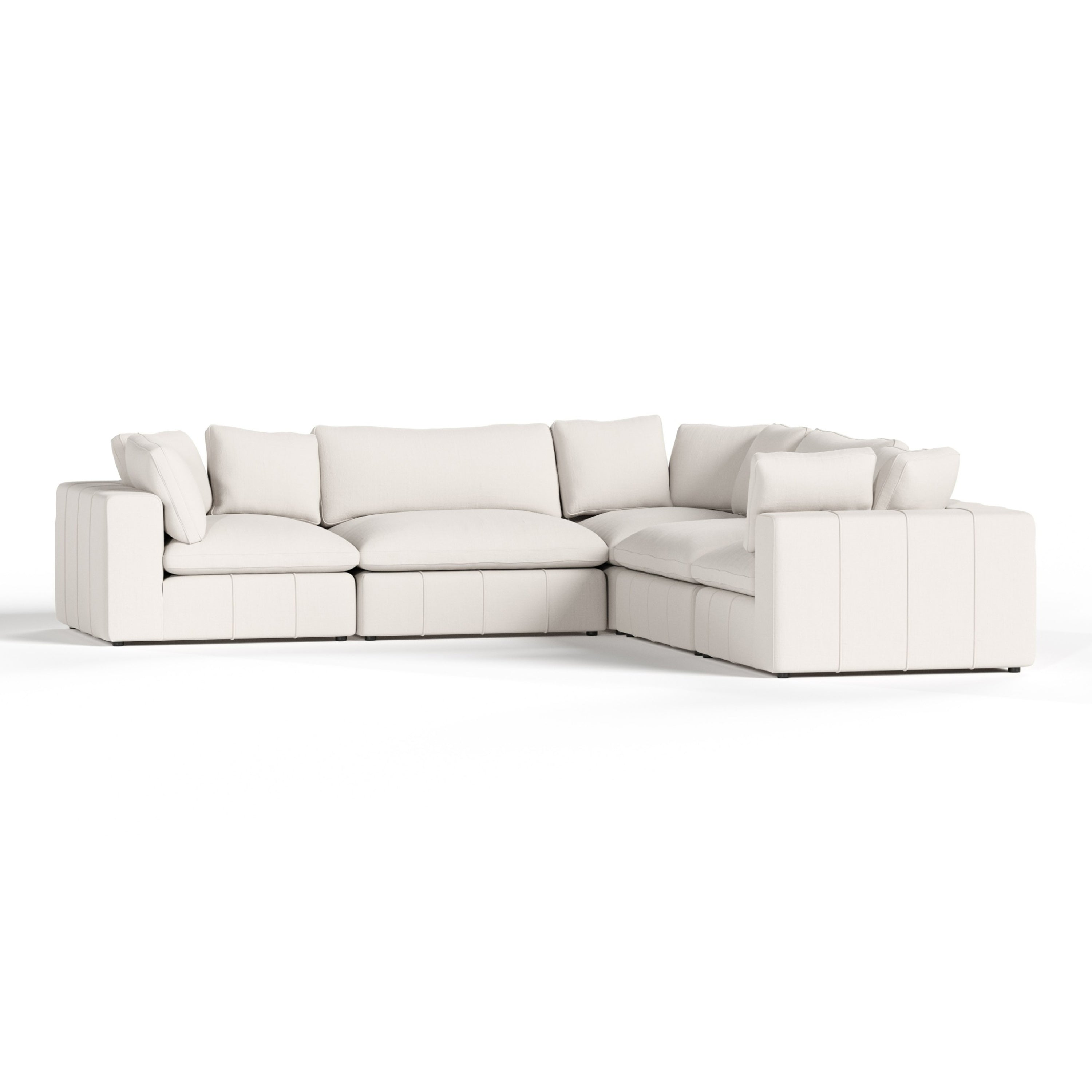 Vicki - Modern Off-White Fabric Modular Sectional-5-Piece Sectional - image 3