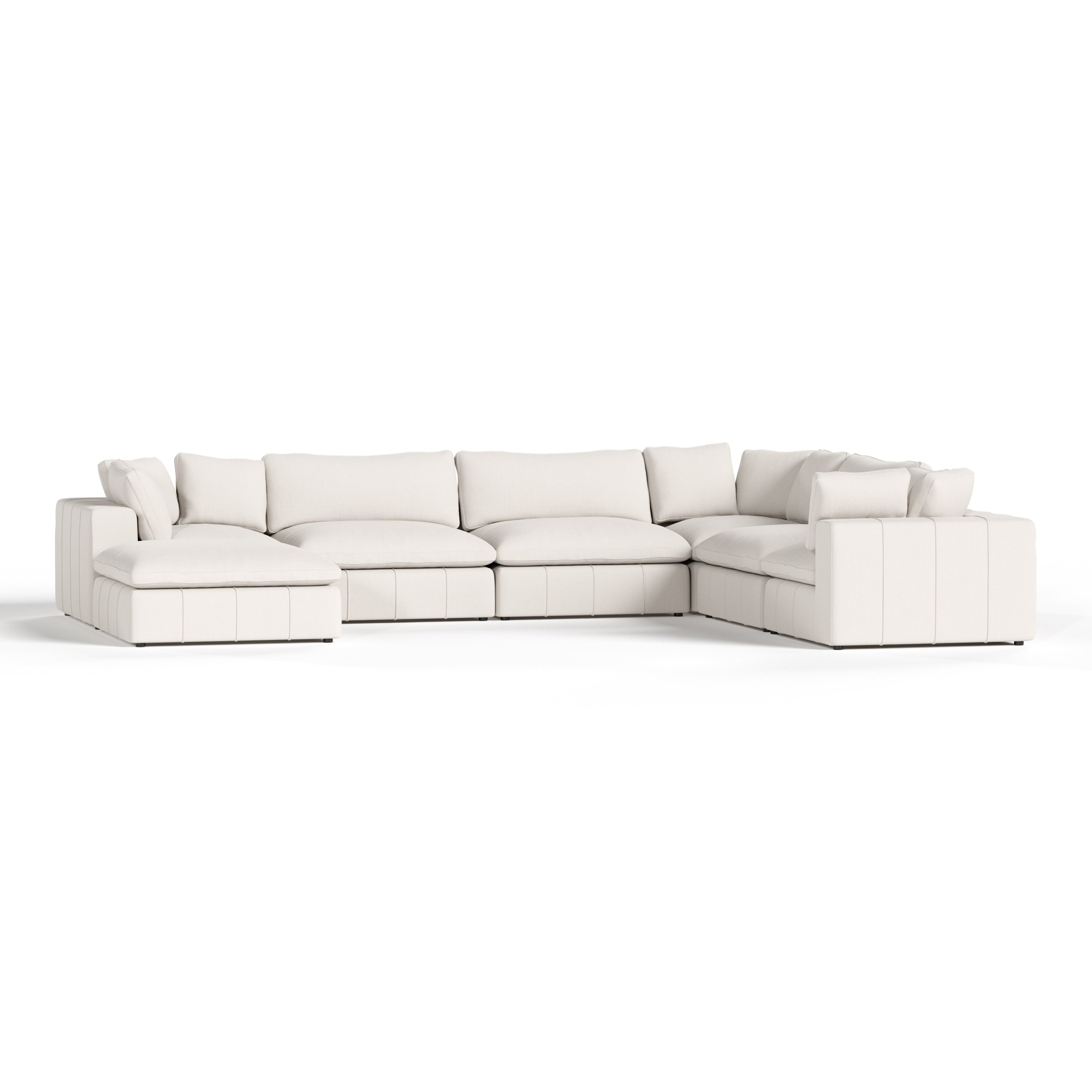 Vicki - Modern Off-White Fabric Modular Sectional-7-Piece Sectional - image 5