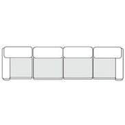 Vicki - Modern Grey Fabric Modular Sectional Sofa-4-Piece Sectional