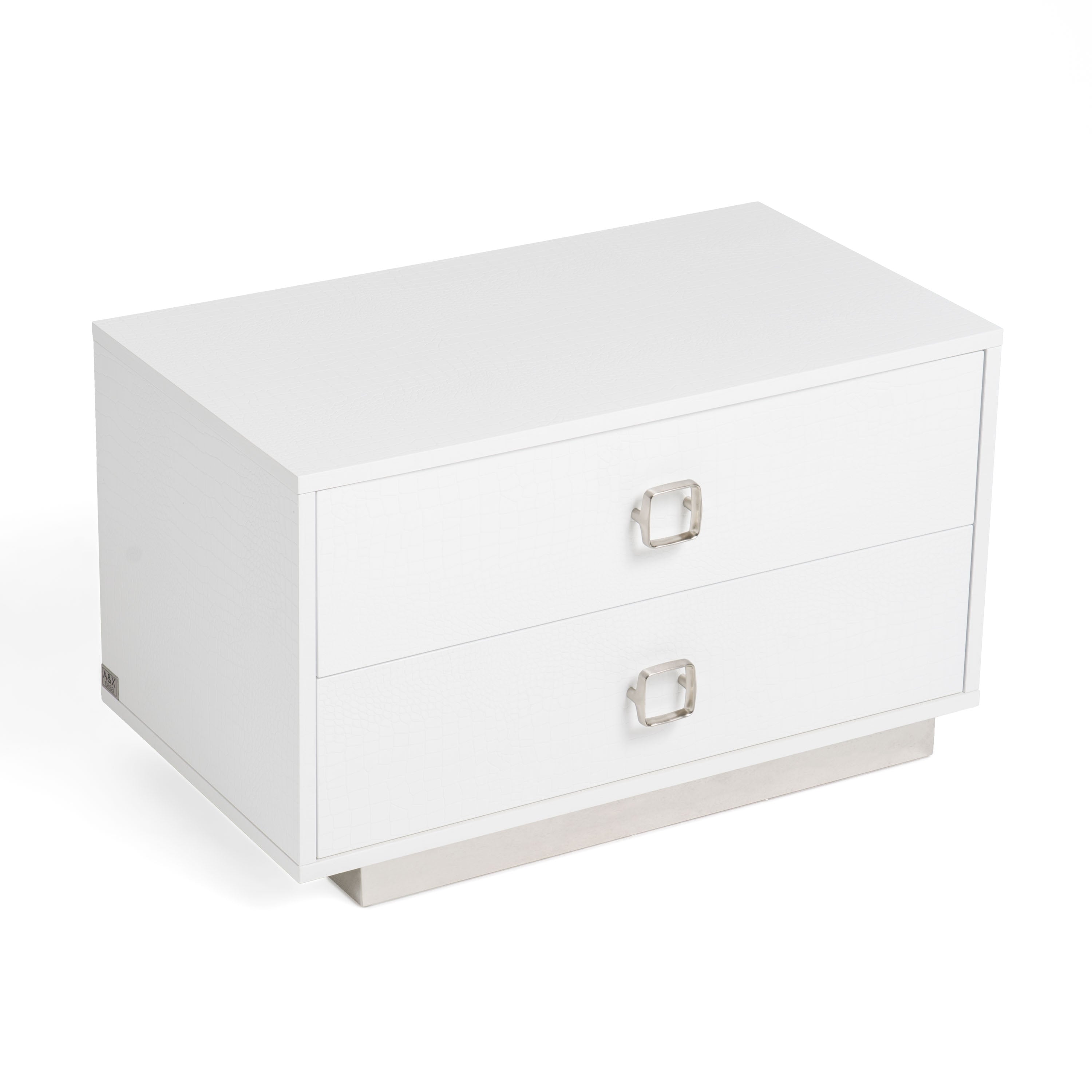 Victoria Modern White Crocodile Nightstand - image 2