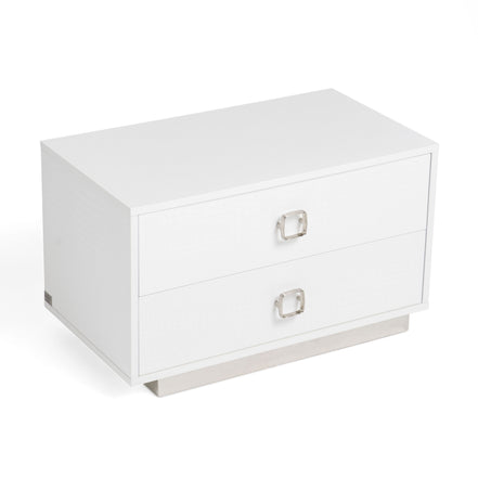 Victoria Modern White Crocodile Nightstand - image 2