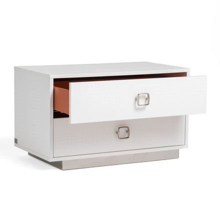 Victoria Modern White Crocodile Nightstand - image 3