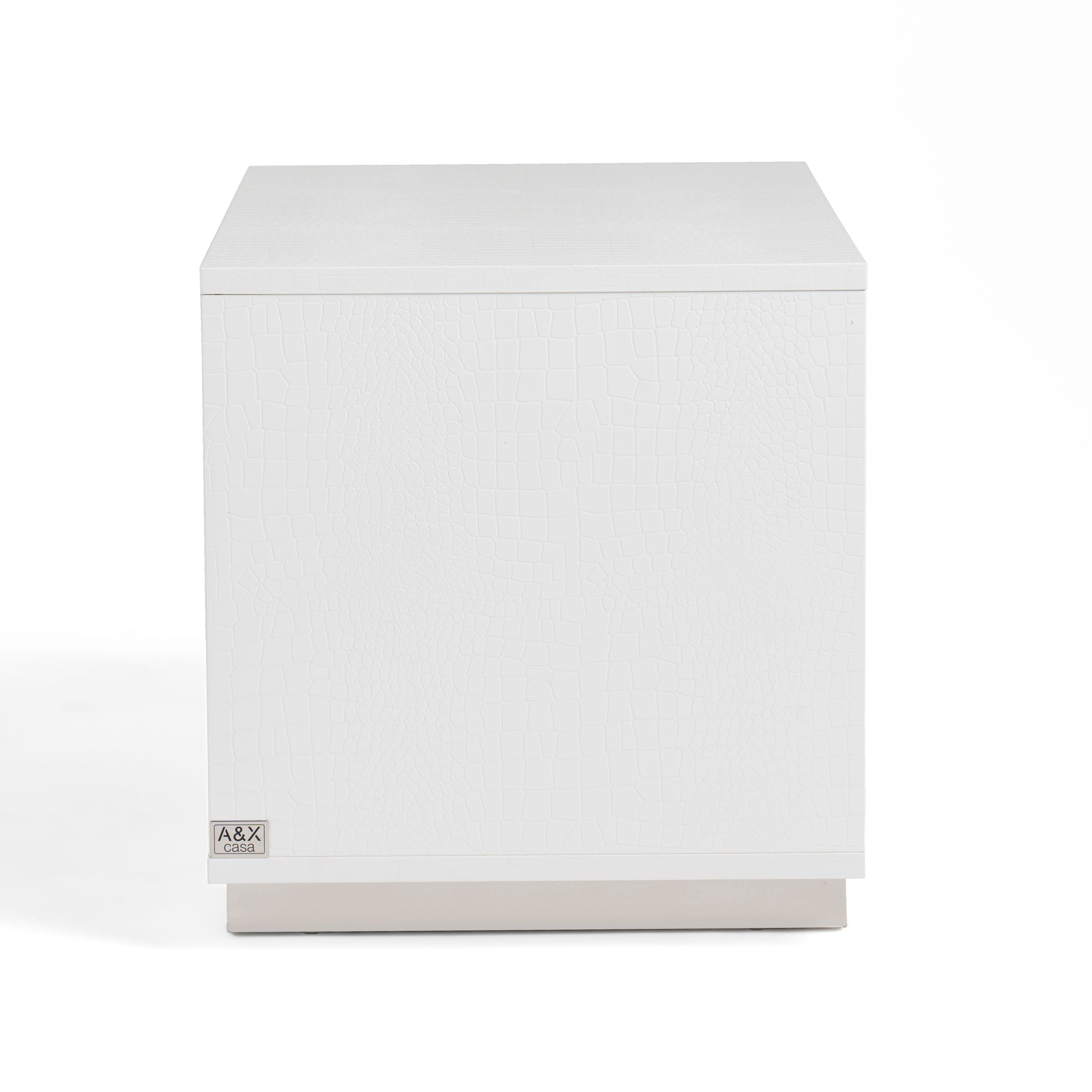 Victoria Modern White Crocodile Nightstand - image 4