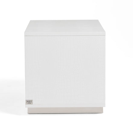 Victoria Modern White Crocodile Nightstand - image 4