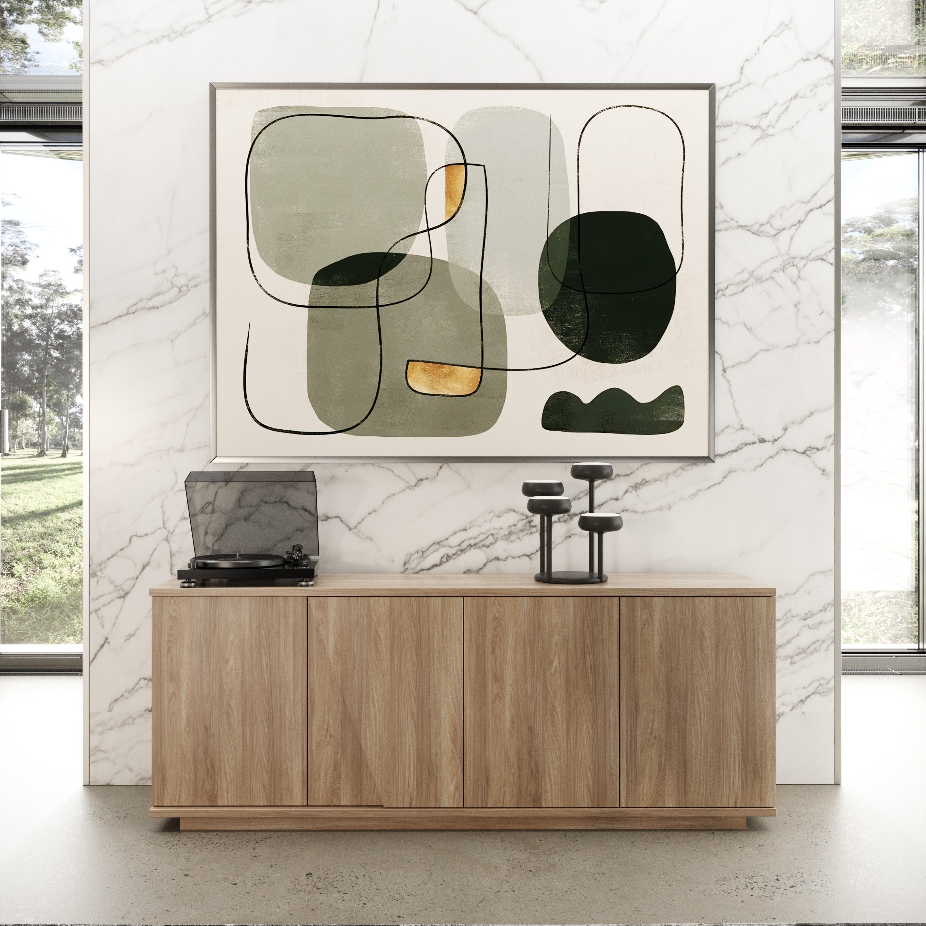 Victoria - Italian Modern Walnut Caracalla Buffet - image 2
