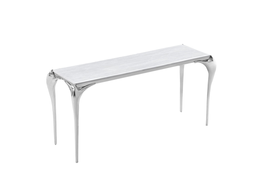Vince - Faux Marble & Stainless Steel Console Table