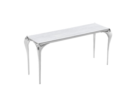 Vince - Faux Marble & Stainless Steel Console Table