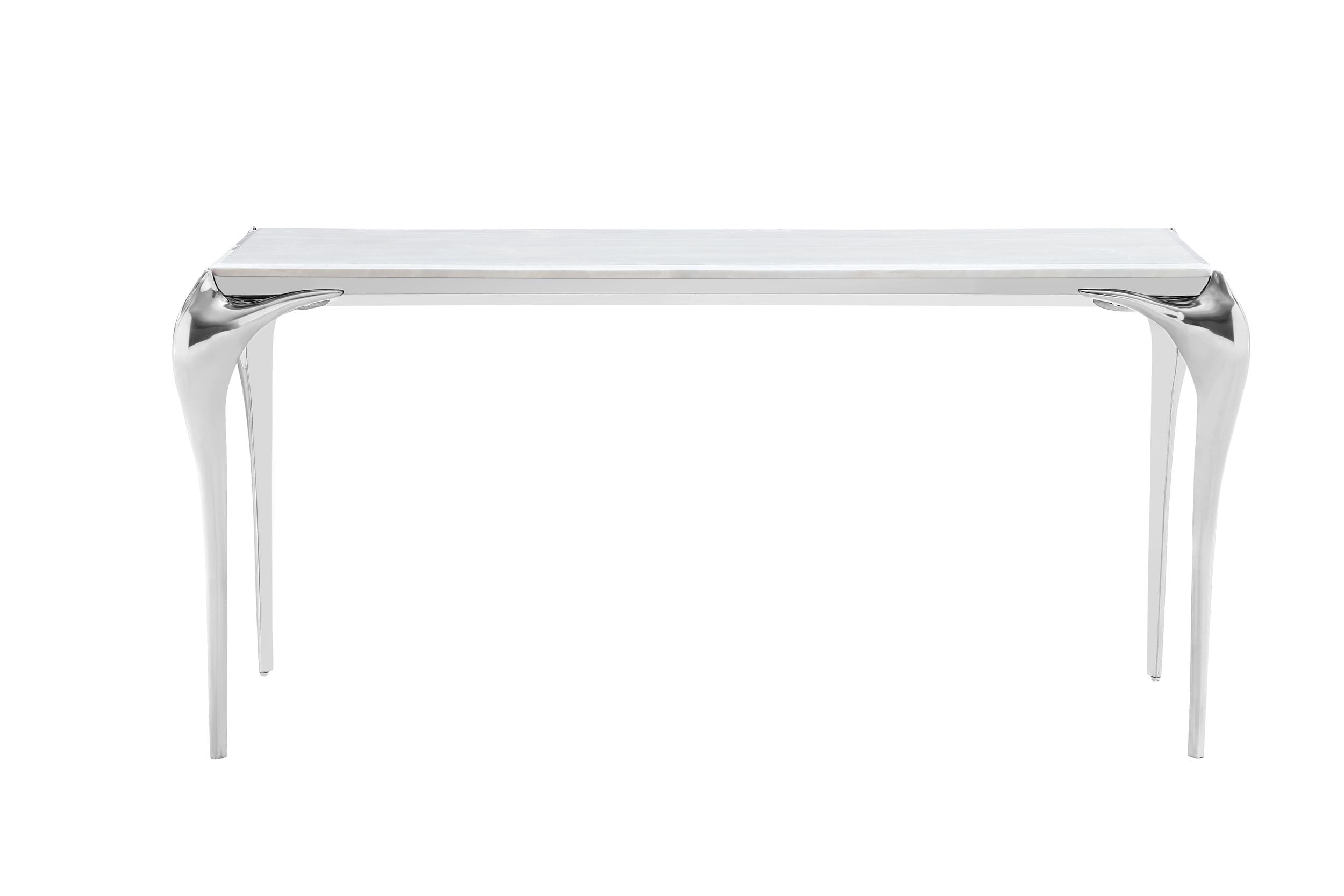 Vince - Faux Marble & Stainless Steel Console Table - image 2