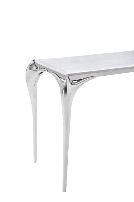 Vince - Faux Marble & Stainless Steel Console Table - image 4