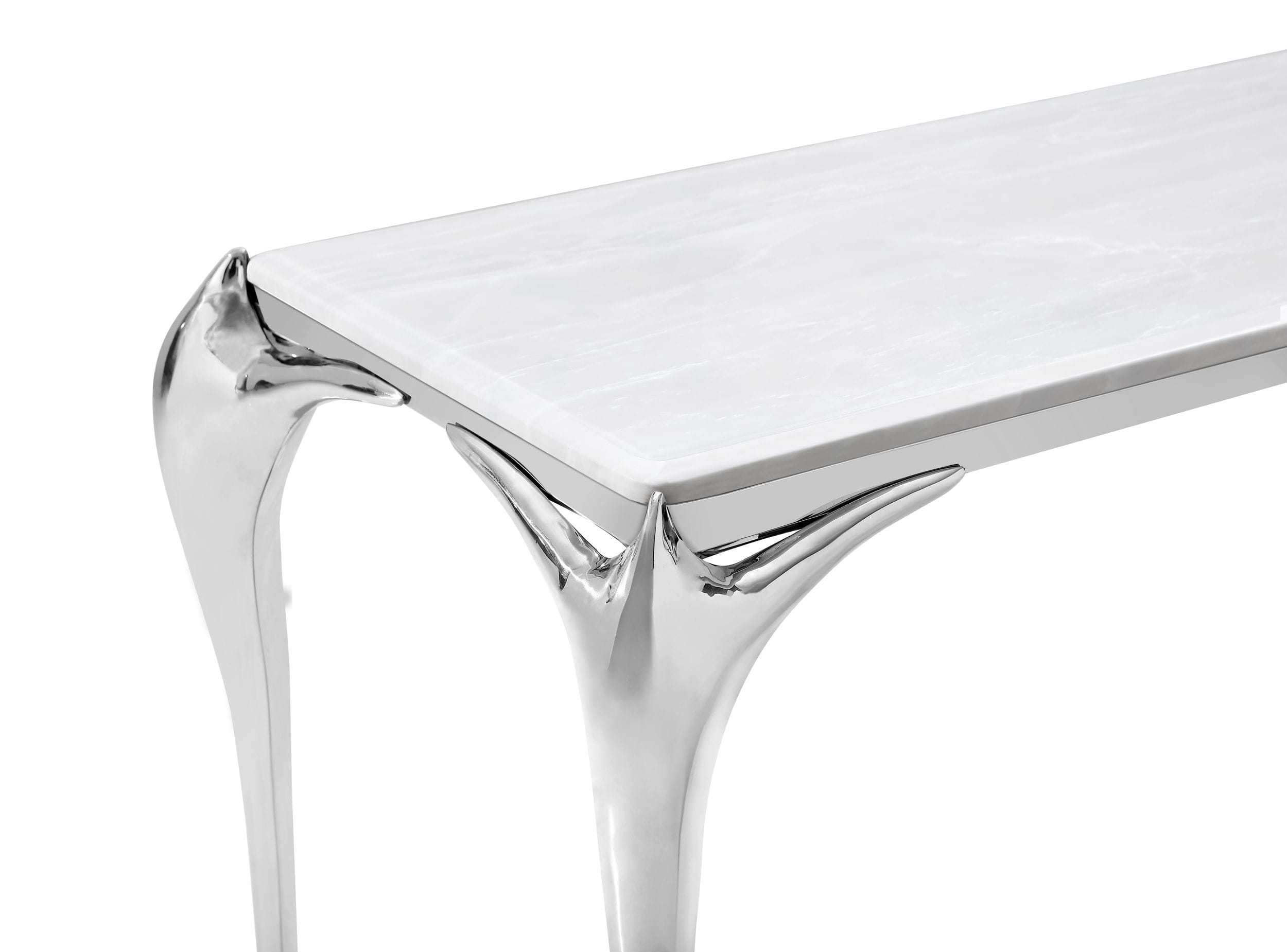 Vince - Faux Marble & Stainless Steel Console Table - image 5