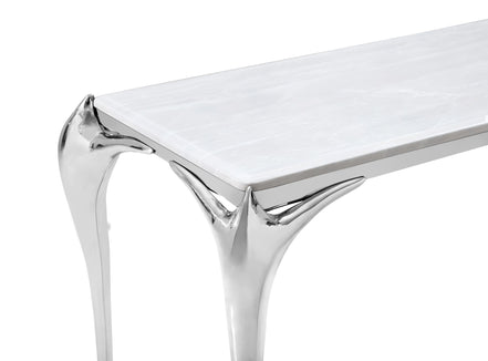 Vince - Faux Marble & Stainless Steel Console Table - image 5