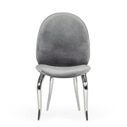 Vince - Glam Grey Velvet Dining Chair Set of 2 - image 2