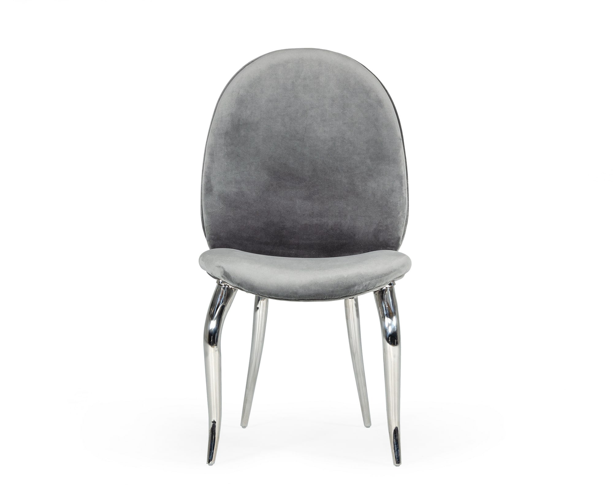 Vince - Glam Grey Velvet Dining Chair Set of 2 - image 2