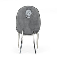 Vince - Glam Grey Velvet Dining Chair Set of 2 - image 4