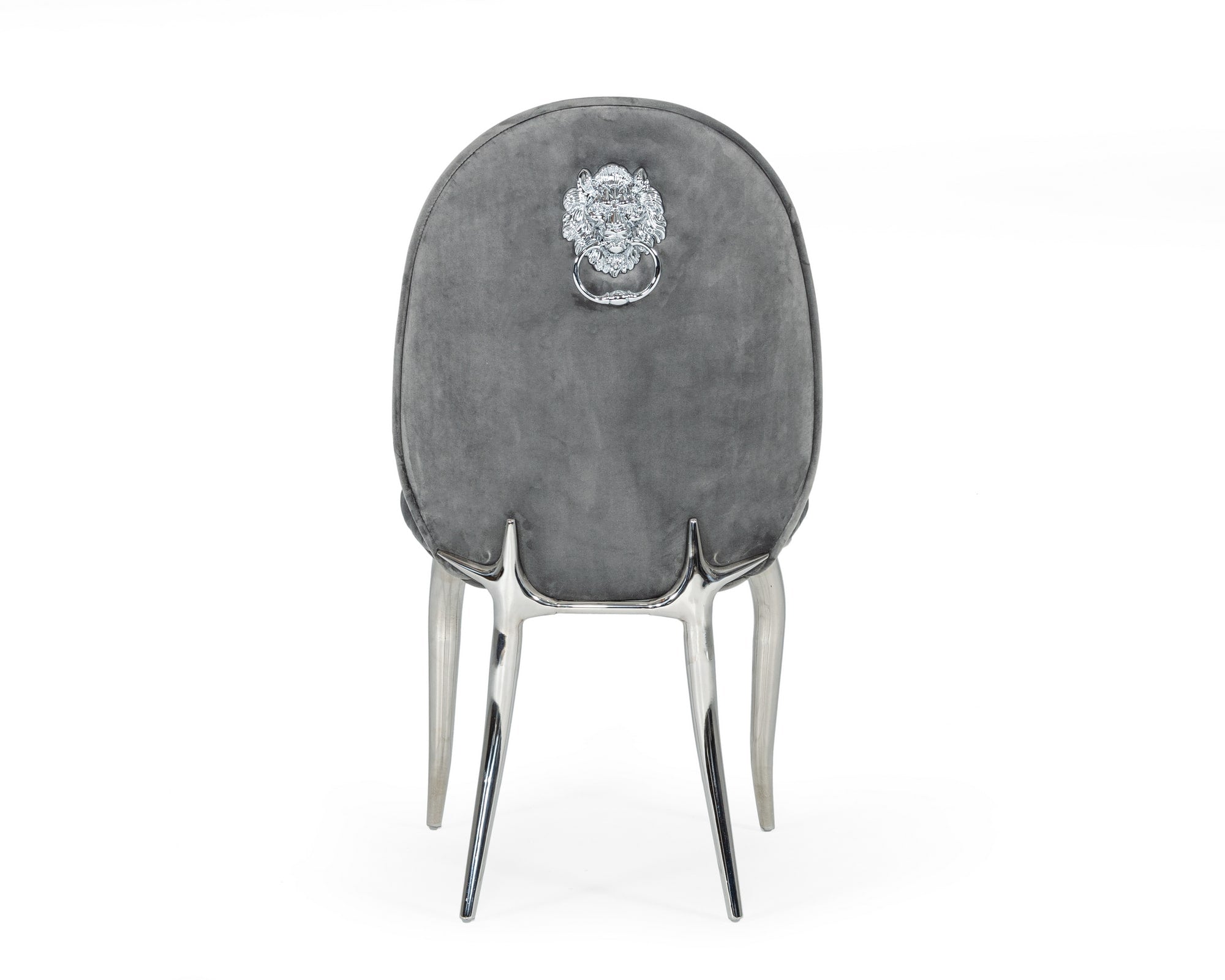 Vince - Glam Grey Velvet Dining Chair Set of 2 - image 4