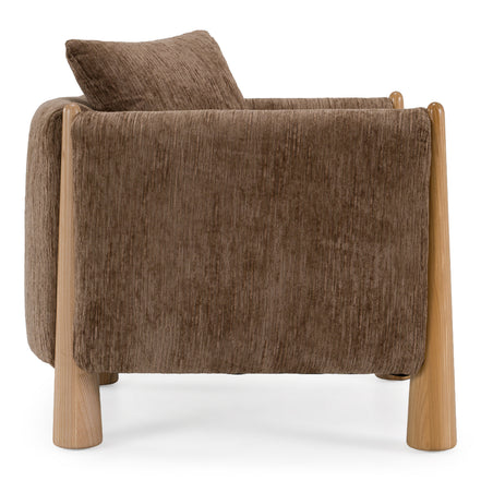 Voight - Contemporary Brown Fabric Accent Chair - image 2