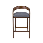 Vougler - Modern Grey Fabric + Walnut Counter Chair (Set of 2) - image 2