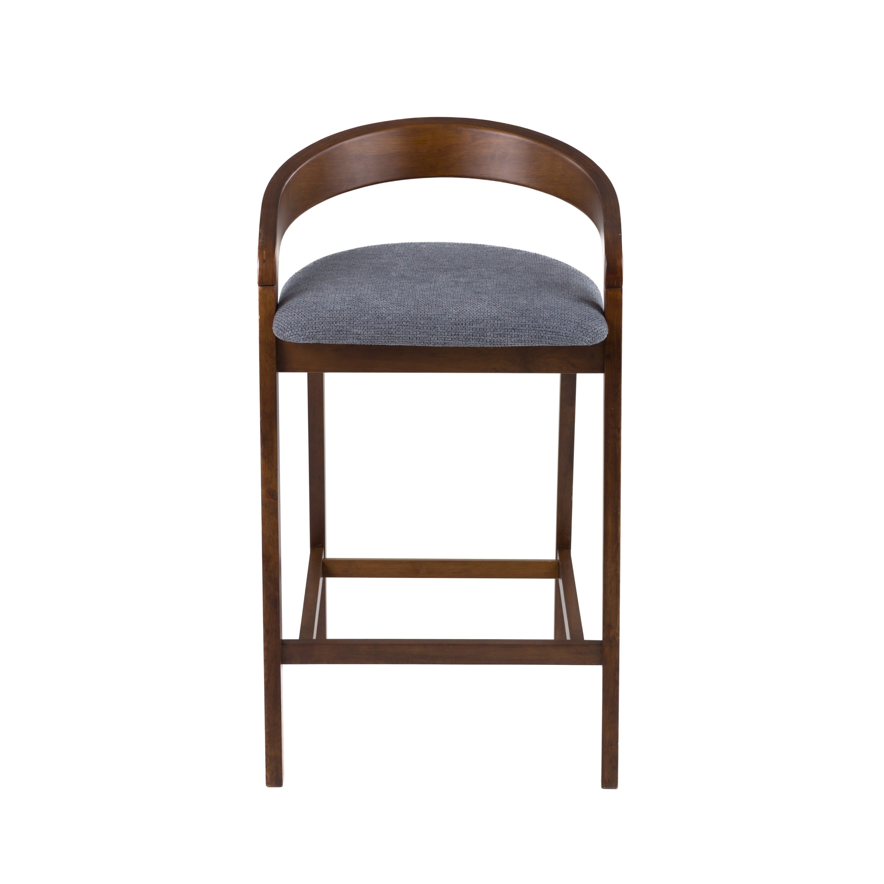 Vougler - Modern Grey Fabric + Walnut Counter Chair (Set of 2) - image 2
