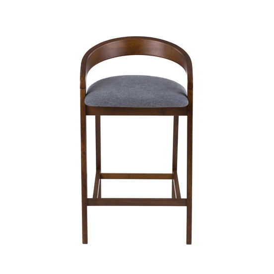 Vougler - Modern Grey Fabric + Walnut Counter Chair (Set of 2) - image 2