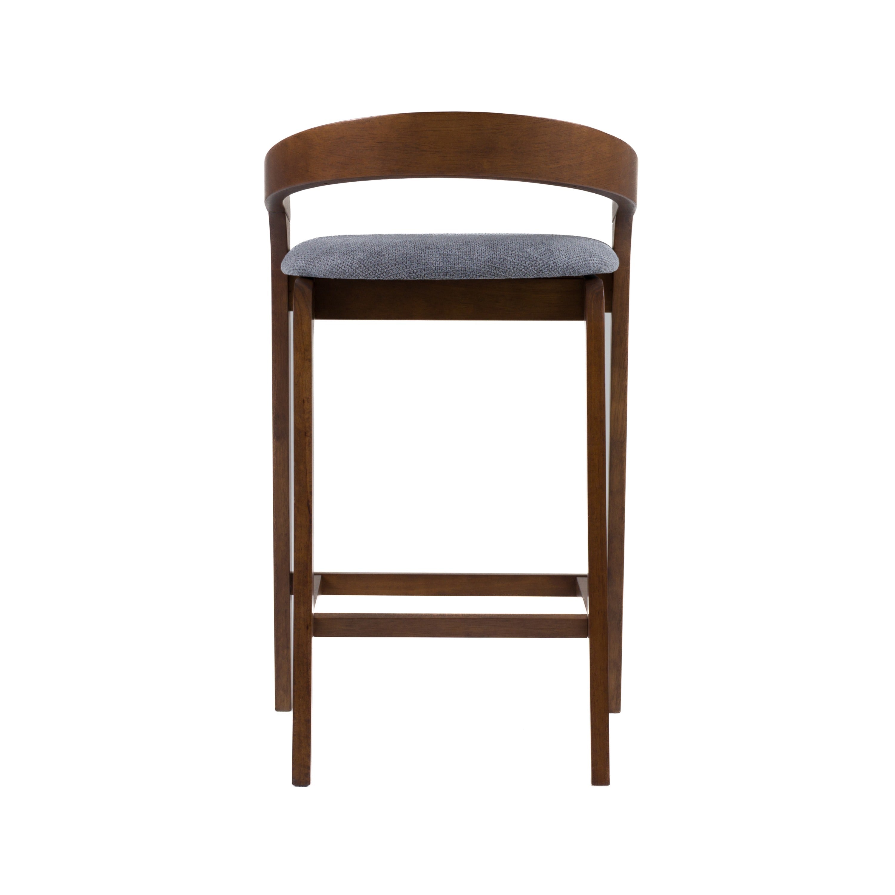 Vougler - Modern Grey Fabric + Walnut Counter Chair (Set of 2) - image 5
