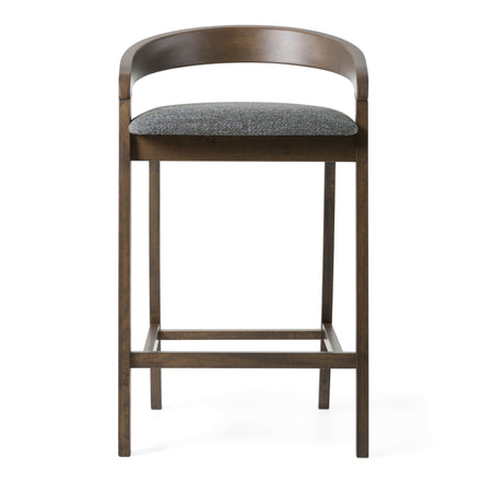 Vougler - Modern Grey Fabric + Wenge Counter Chair (Set of 2)