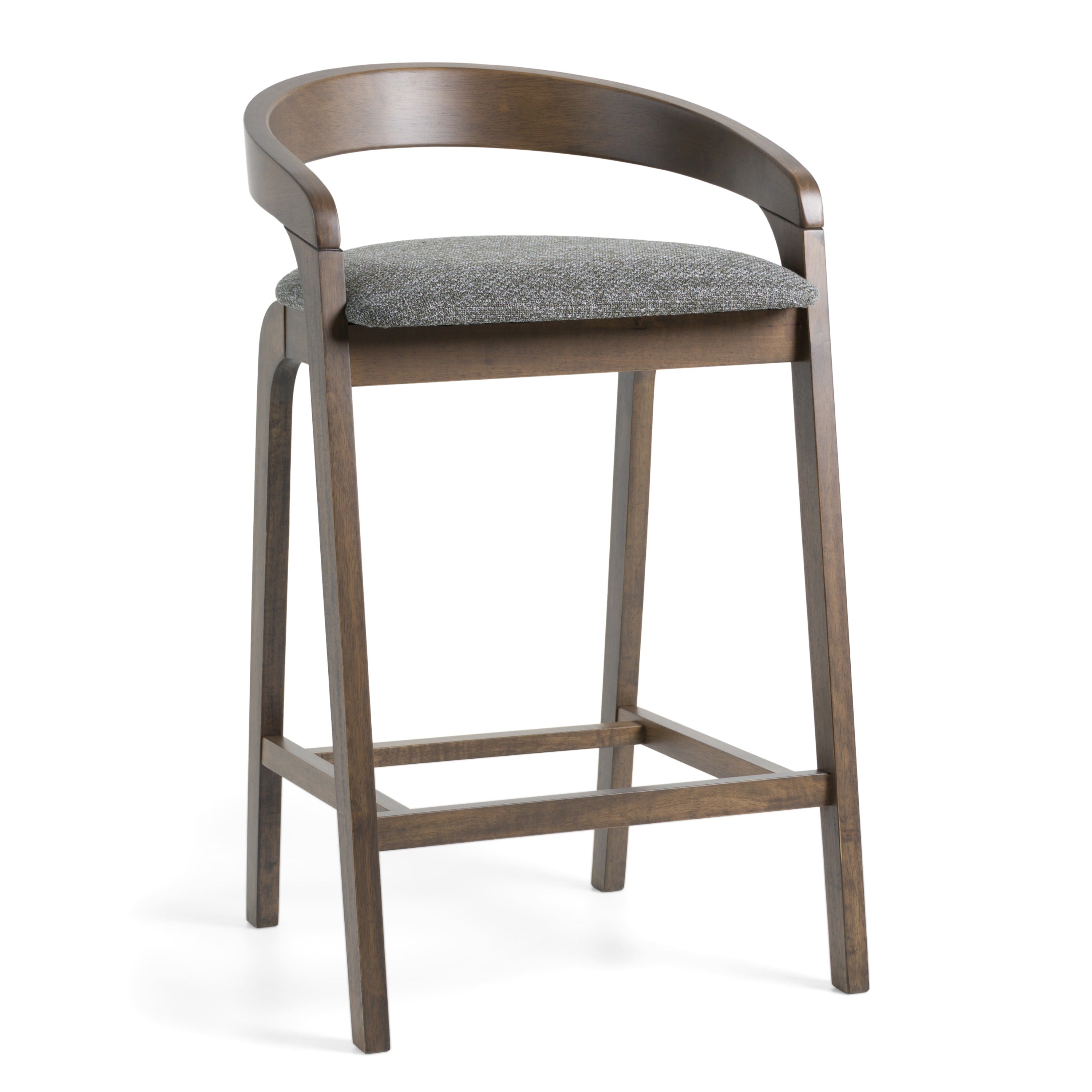 Vougler - Modern Grey Fabric + Wenge Counter Chair (Set of 2) - image 2