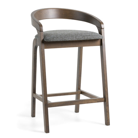 Vougler - Modern Grey Fabric + Wenge Counter Chair (Set of 2) - image 2