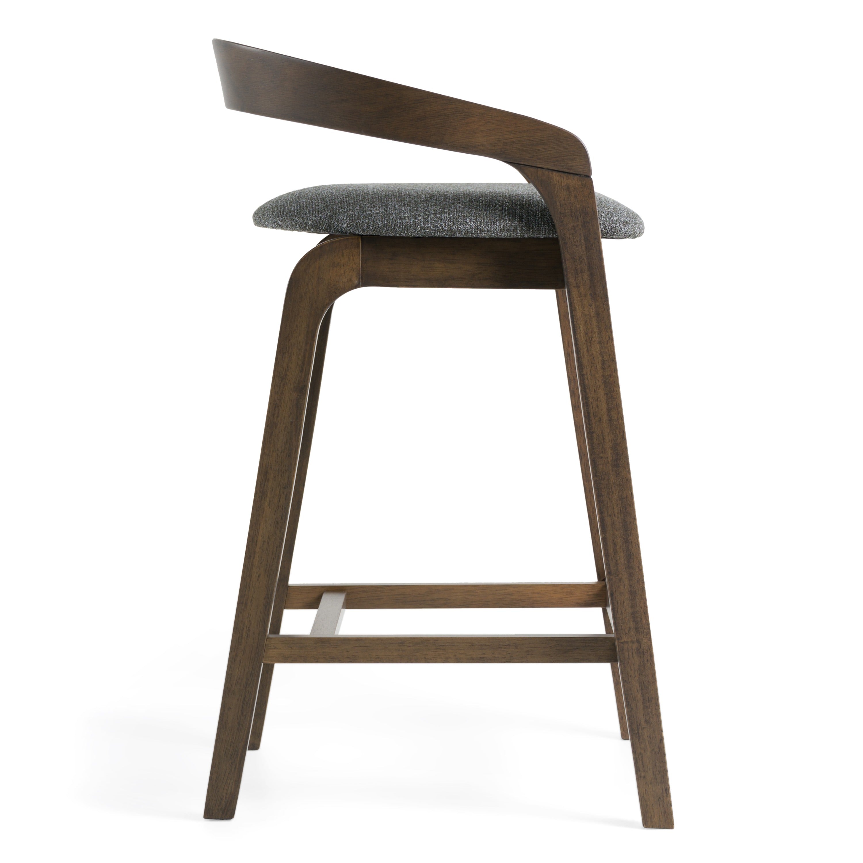 Vougler - Modern Grey Fabric + Wenge Counter Chair (Set of 2) - image 3